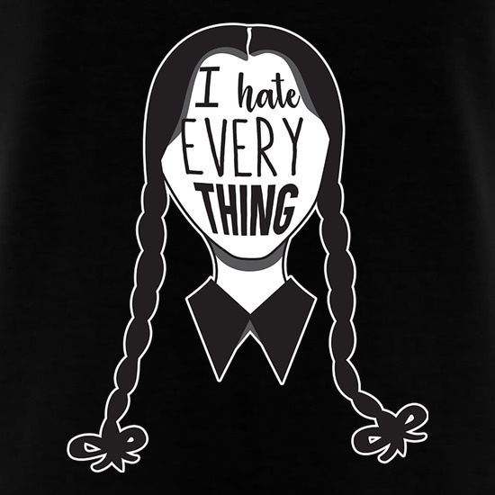 Wednesday Addams Hates Everything t shirt