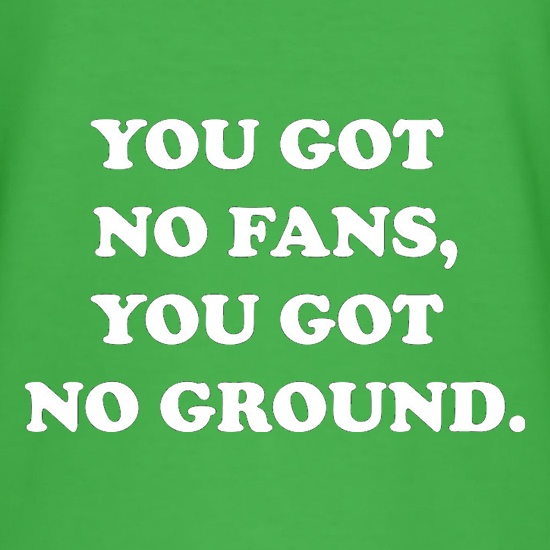 You Got No Fans, You Got No Ground t shirt