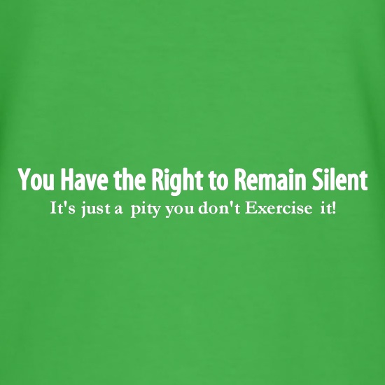 you have the right to remain silent, it's just a pity you don't exercise it! t shirt